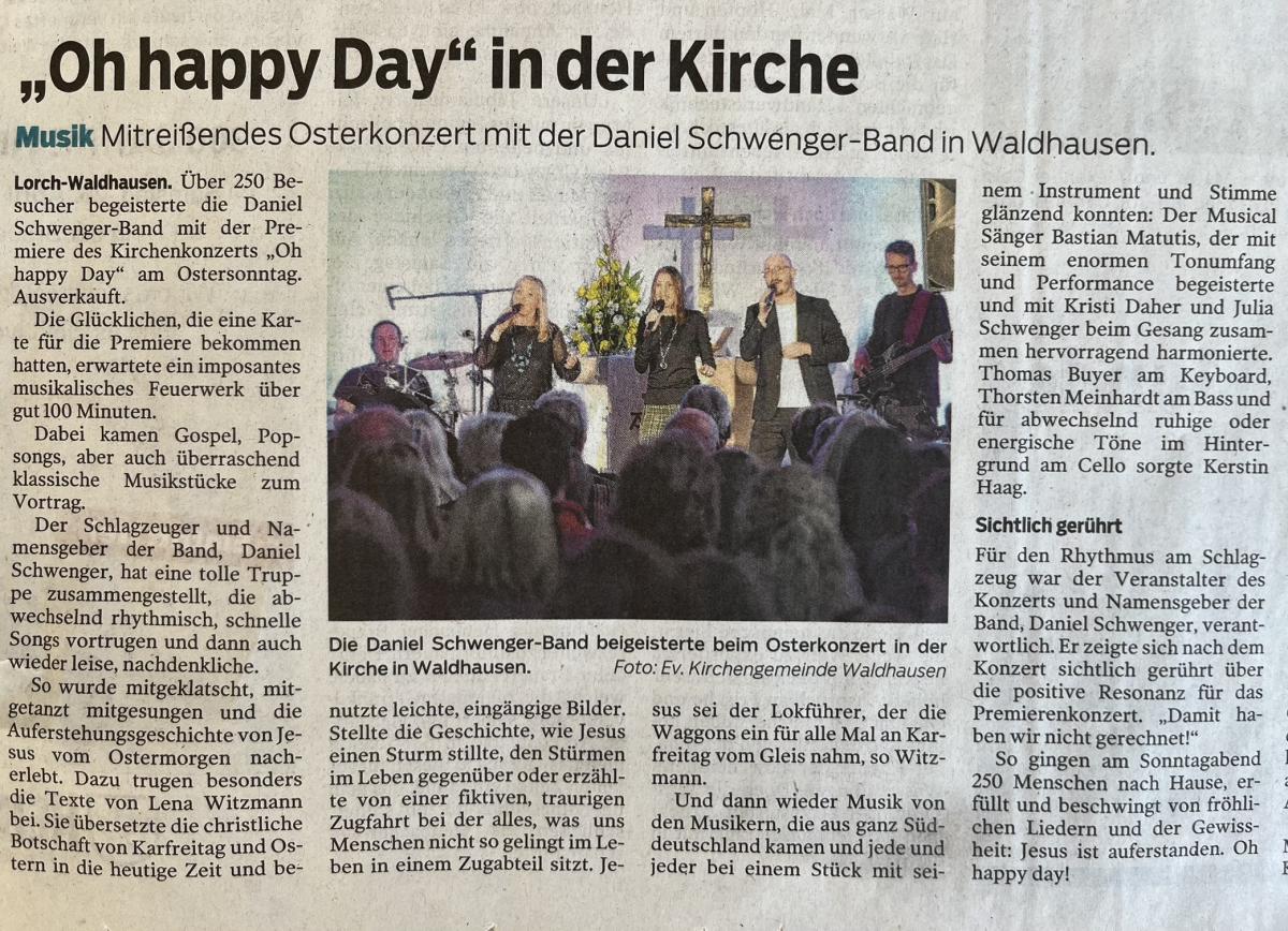 Zeitungsartikel Osterkonzert Waldhausen 20.4.2025